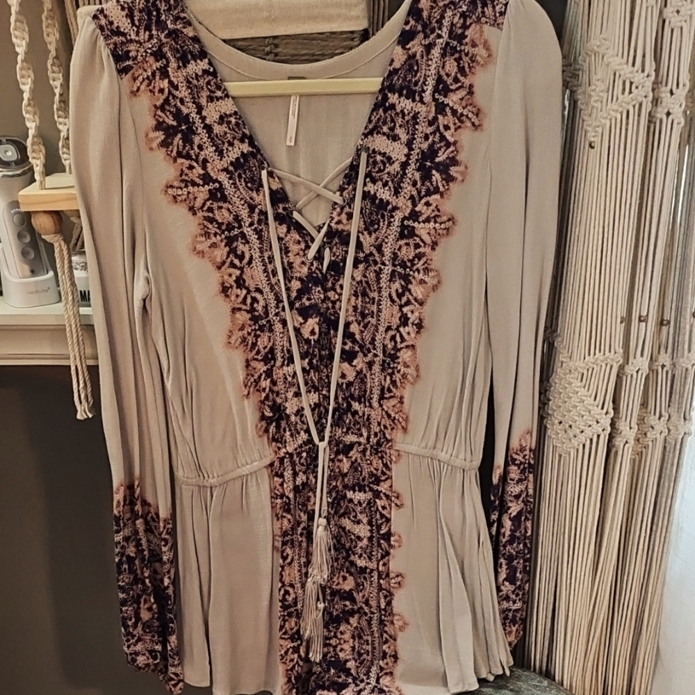 Free People Bohemian Drawstring Tunic